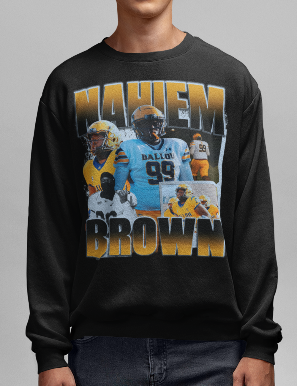 Nahiem Brown Graphic Crewneck