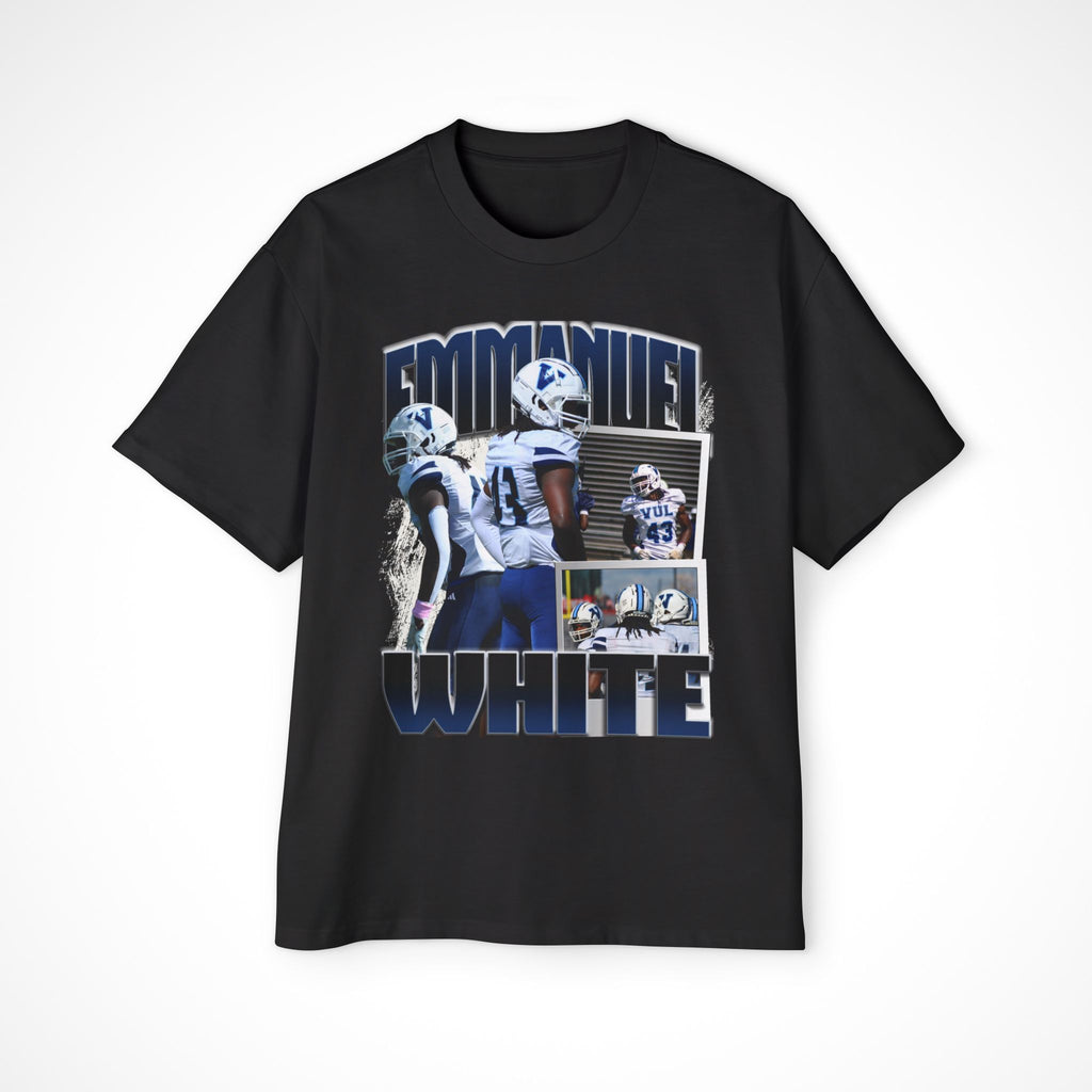 Emmanuel White Graphic Oversized Tee