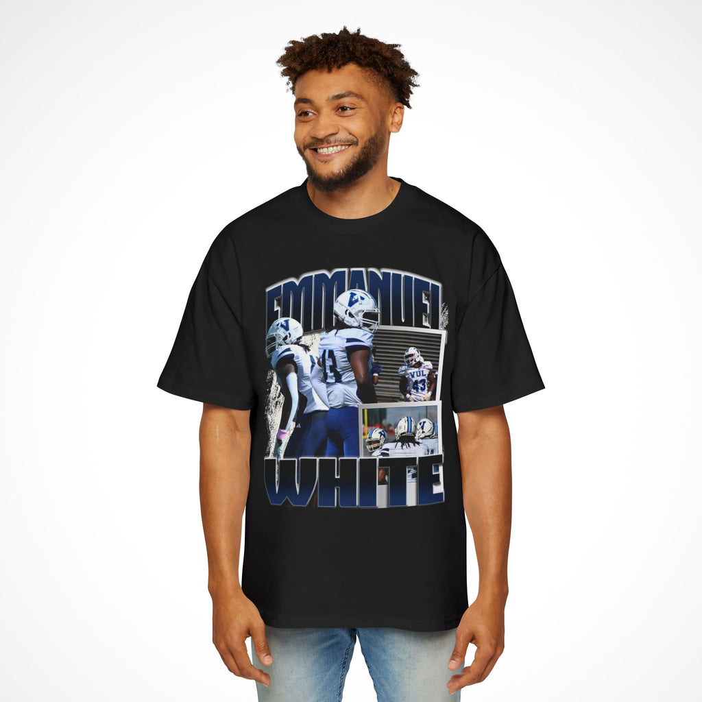Emmanuel White Graphic Oversized Tee