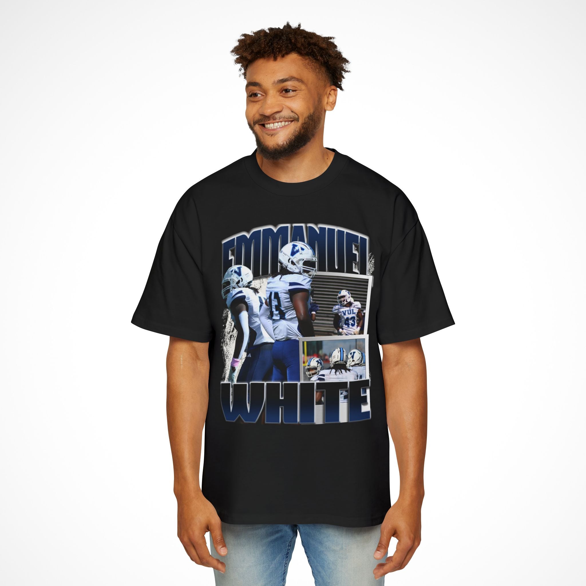 Emmanuel White Graphic Oversized Tee