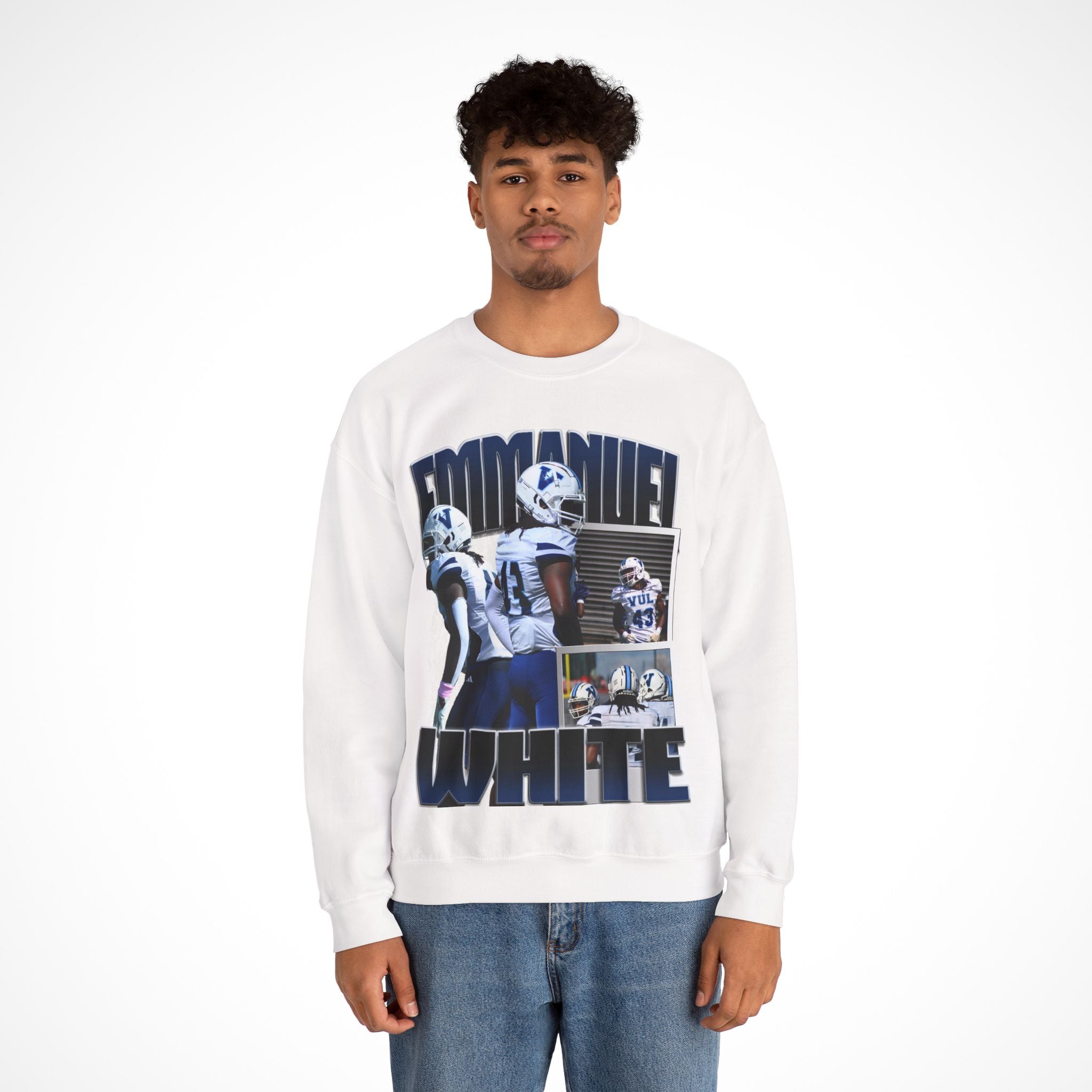 Emmanuel White Graphic Crewneck