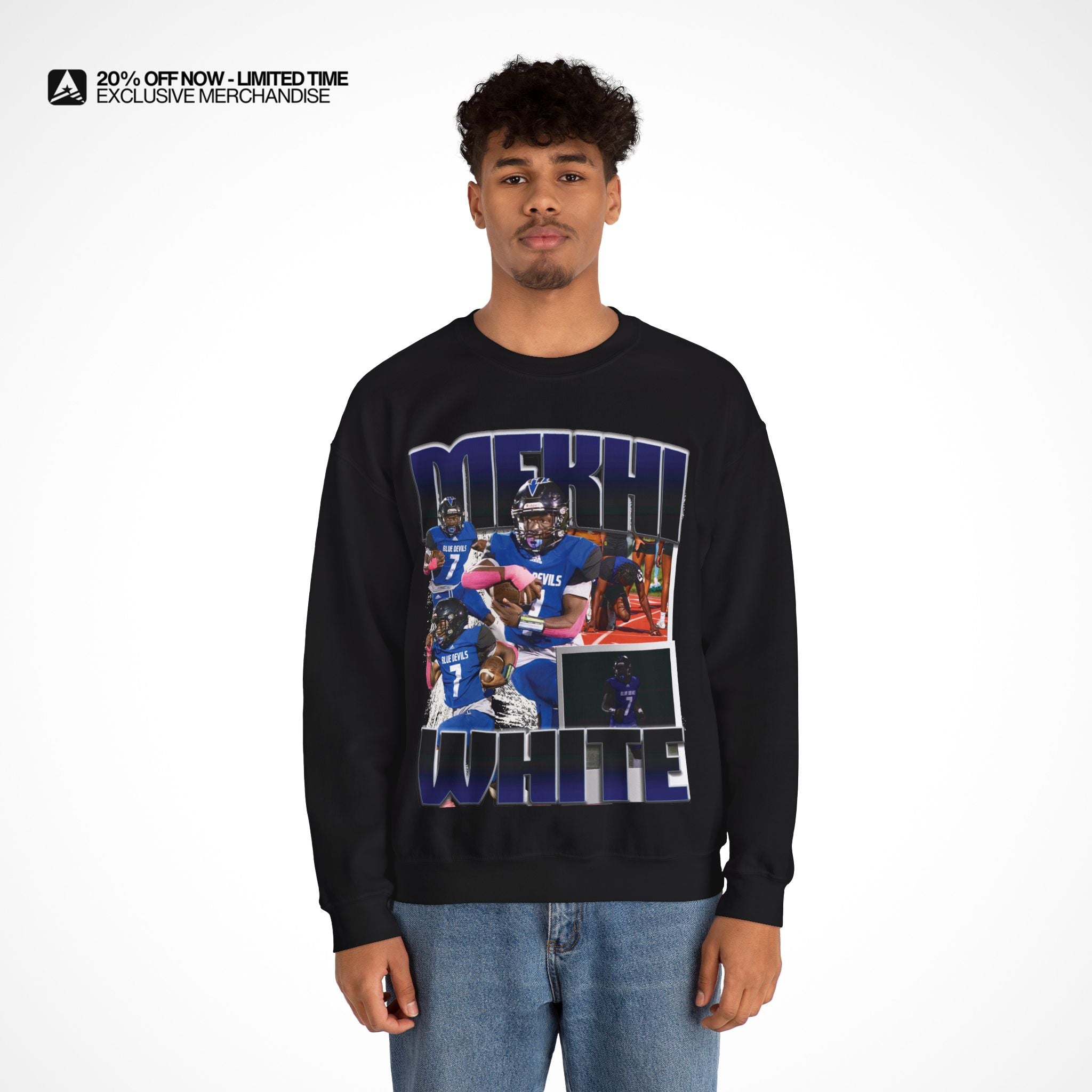Mekhi White Graphic Crewneck
