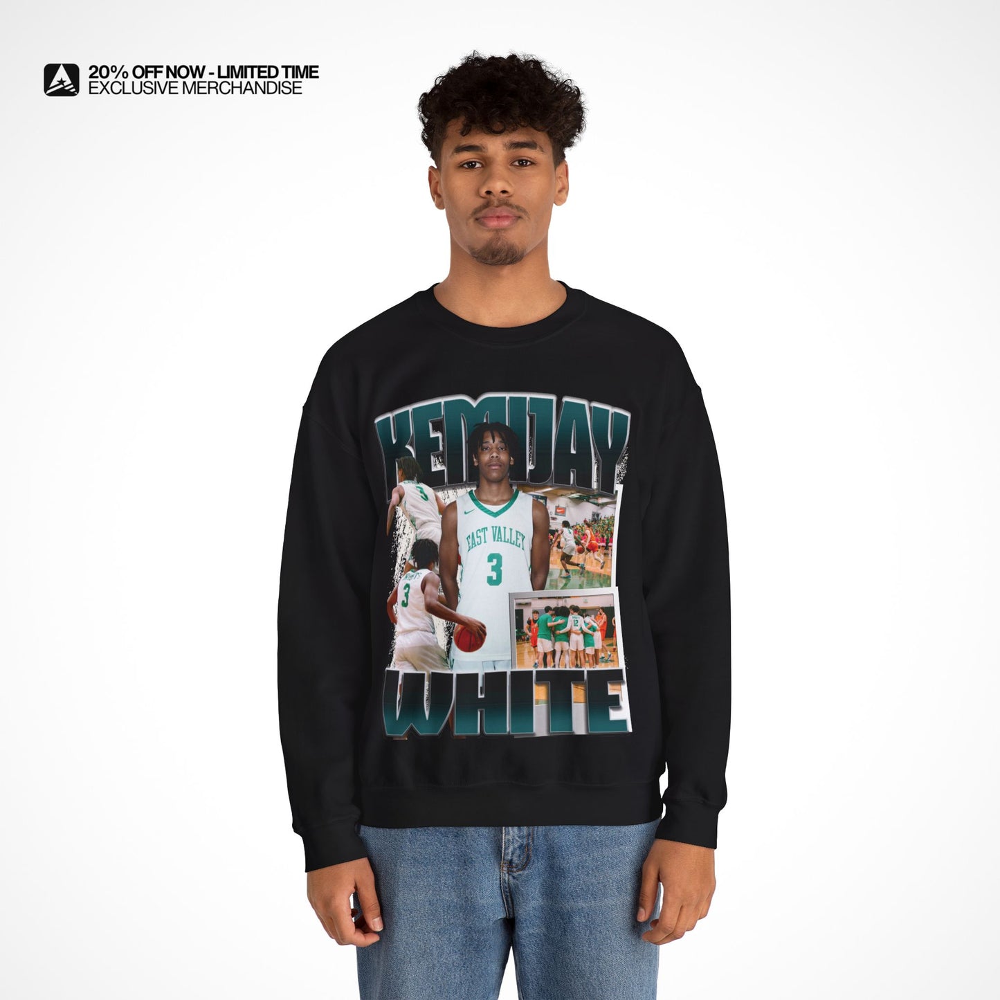 Kemijay White Graphic Crewneck