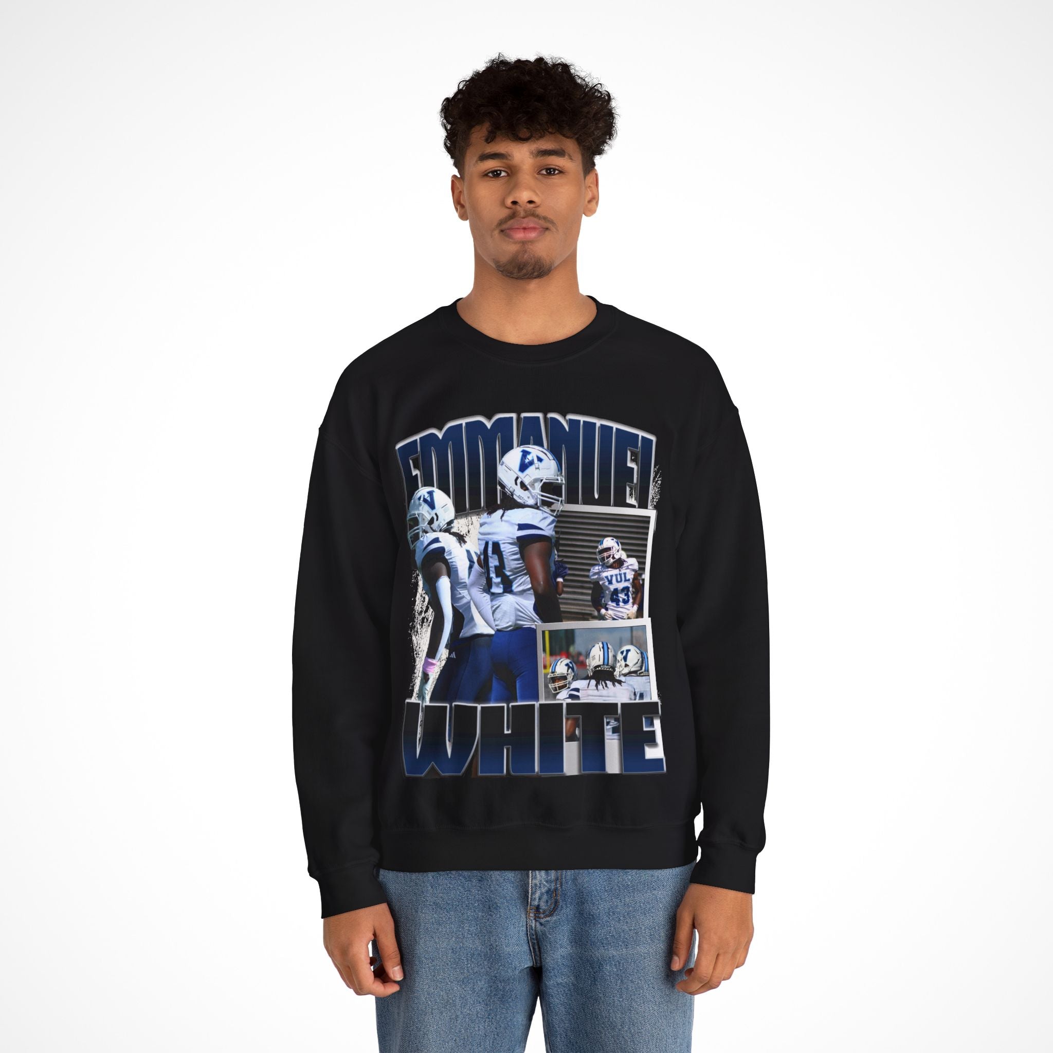 Emmanuel White Graphic Crewneck
