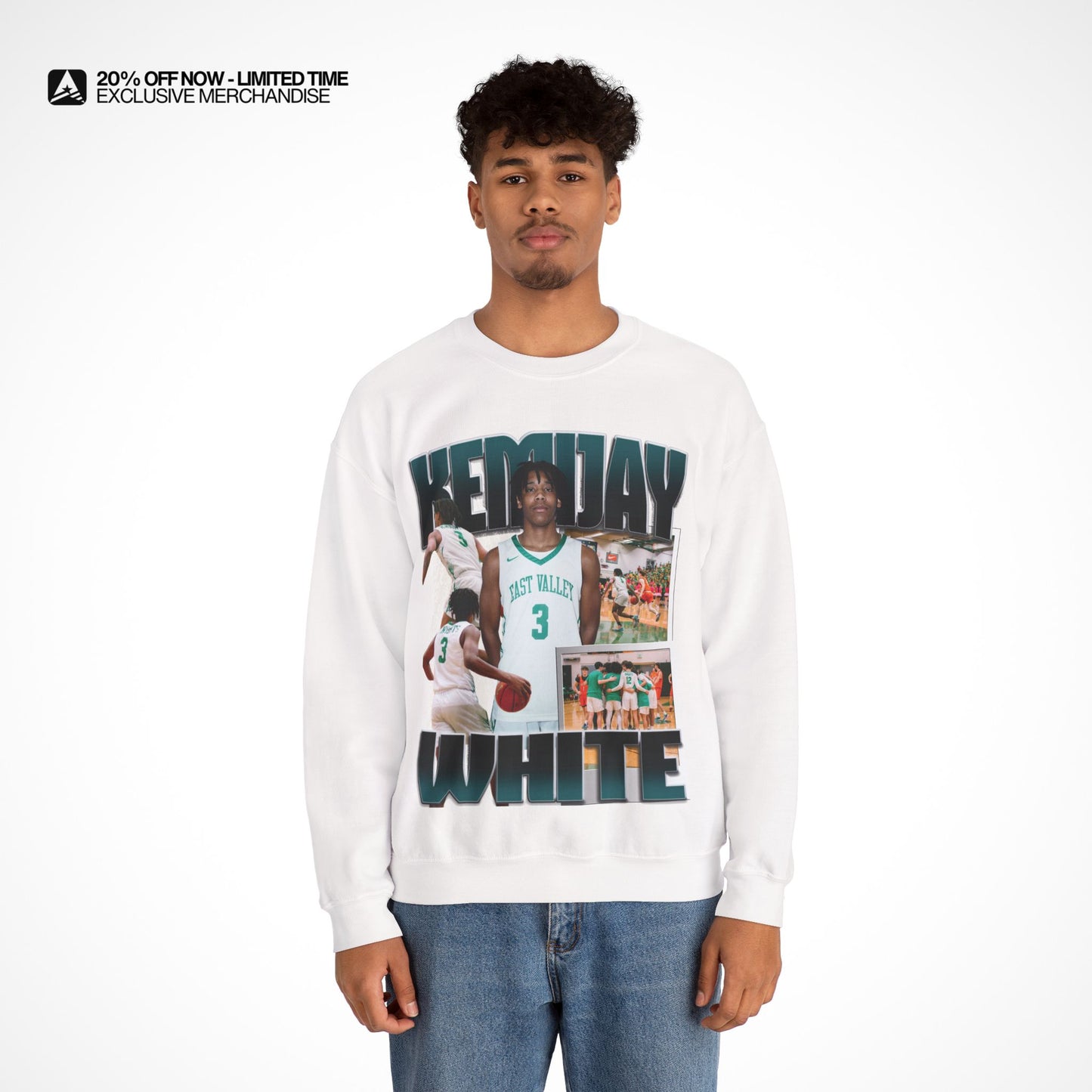 Kemijay White Graphic Crewneck