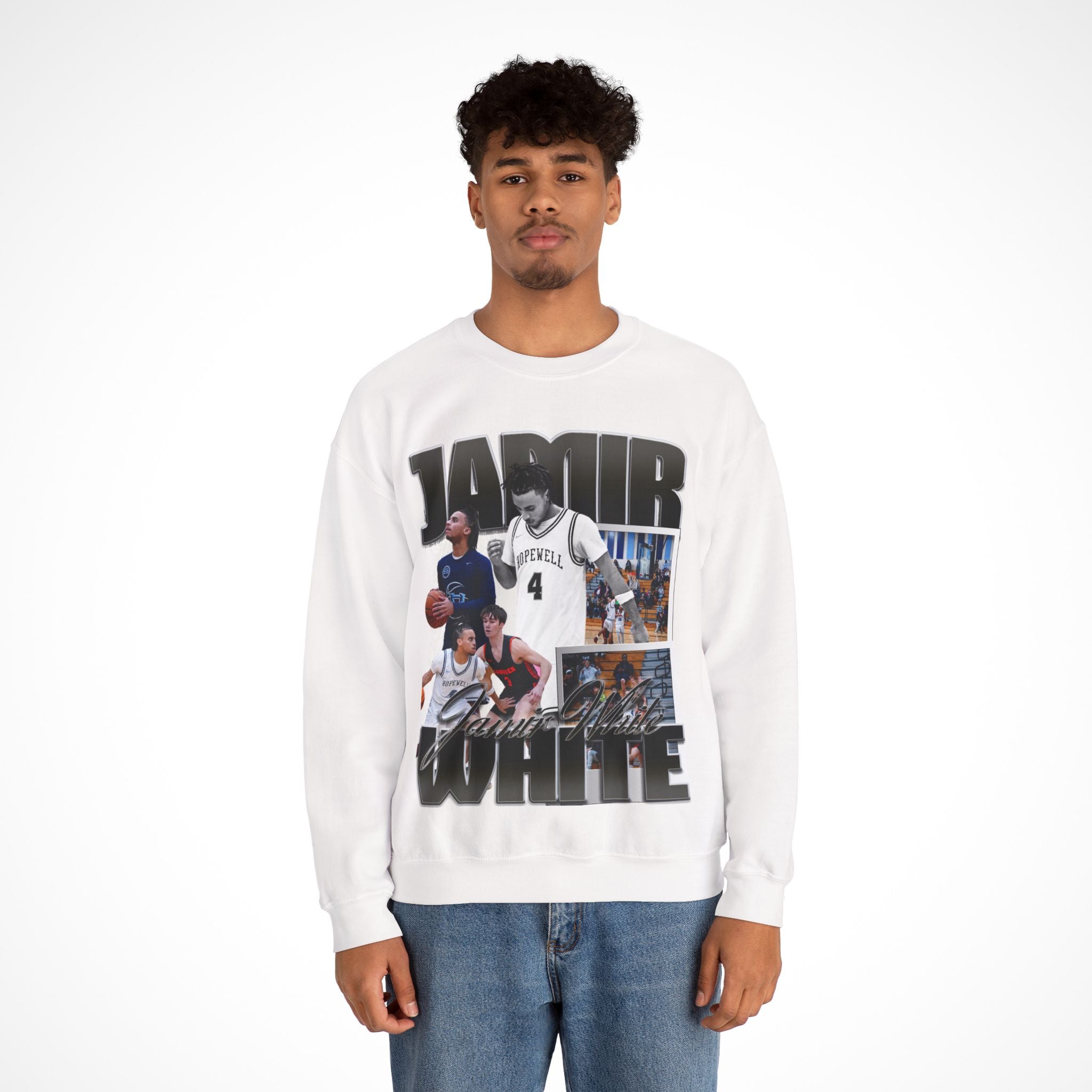 Jamir White Graphic Crewneck