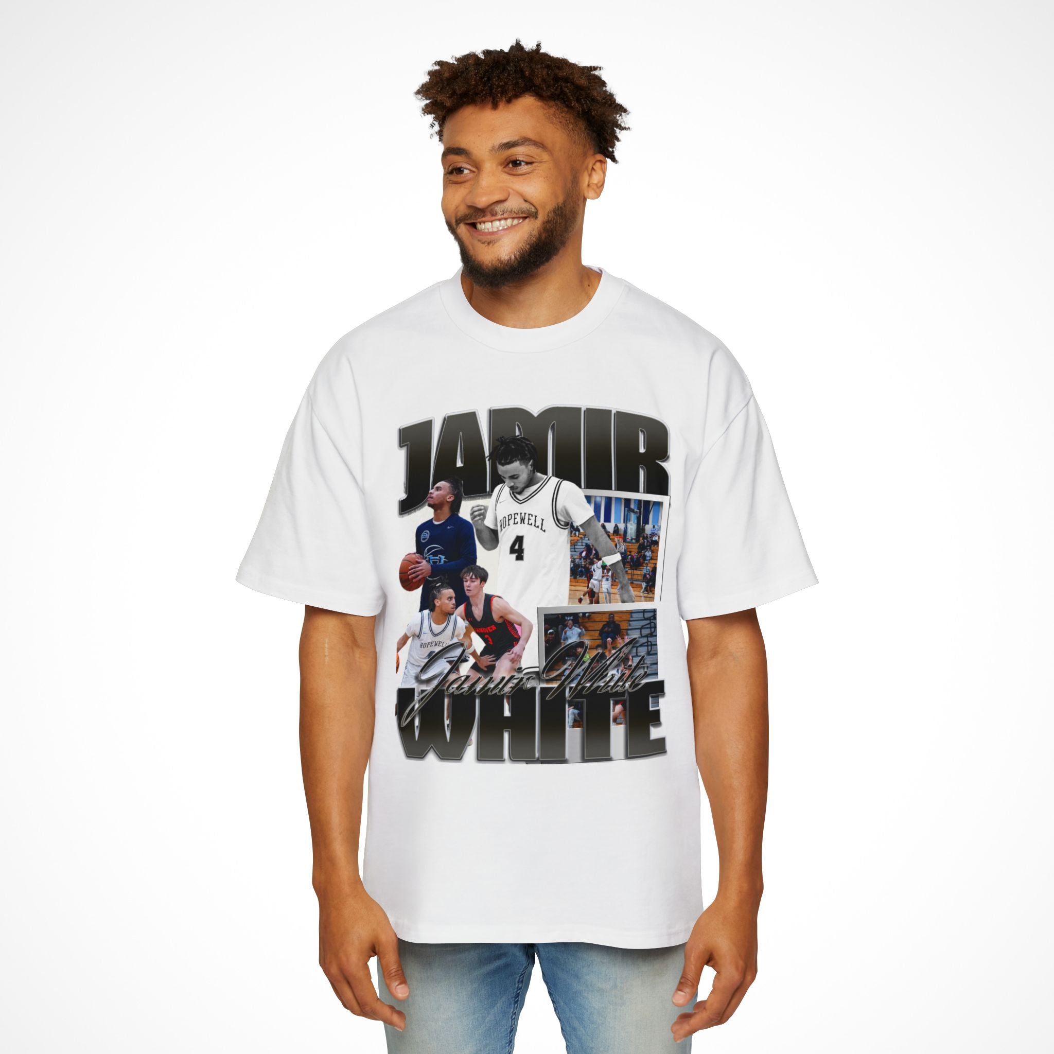 Jamir White Oversized Graphic Tee