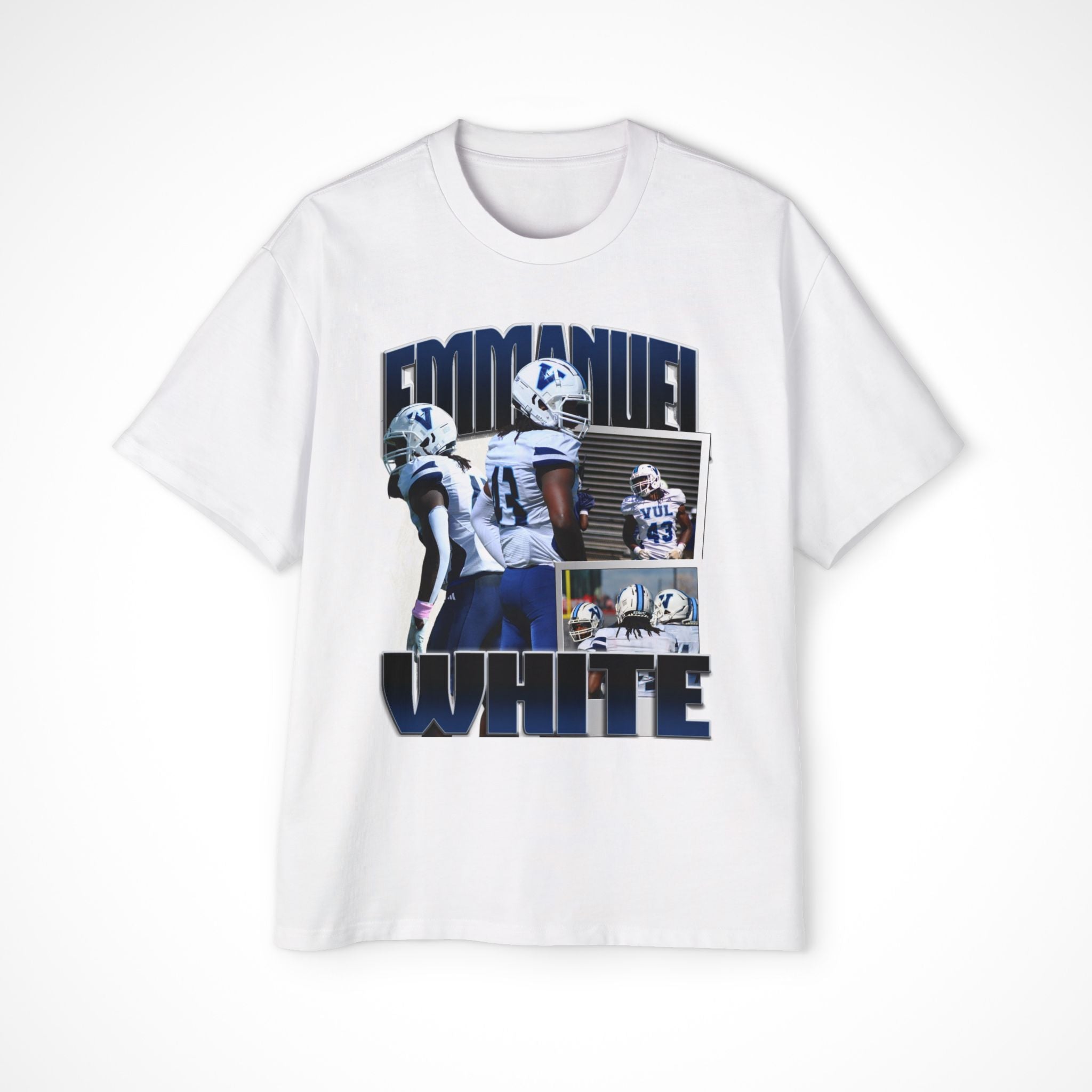 Emmanuel White Graphic Oversized Tee