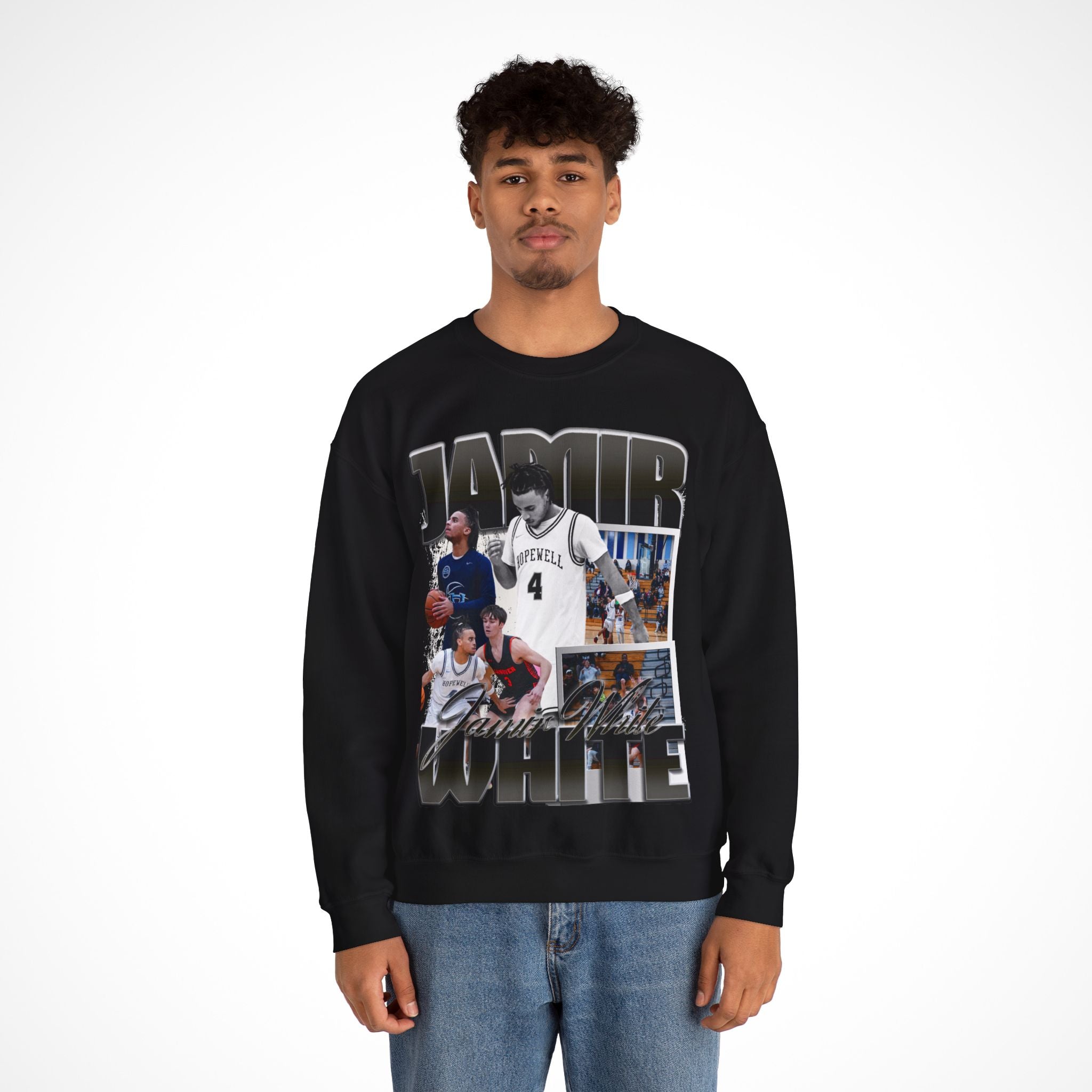 Jamir White Graphic Crewneck