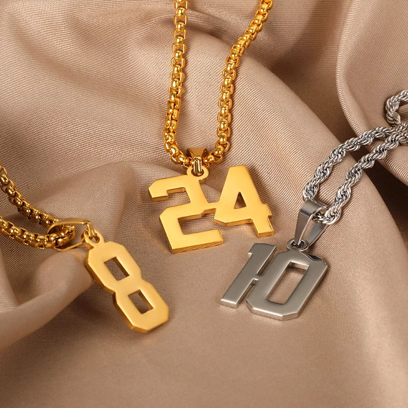 Custom Number Pendant Necklace