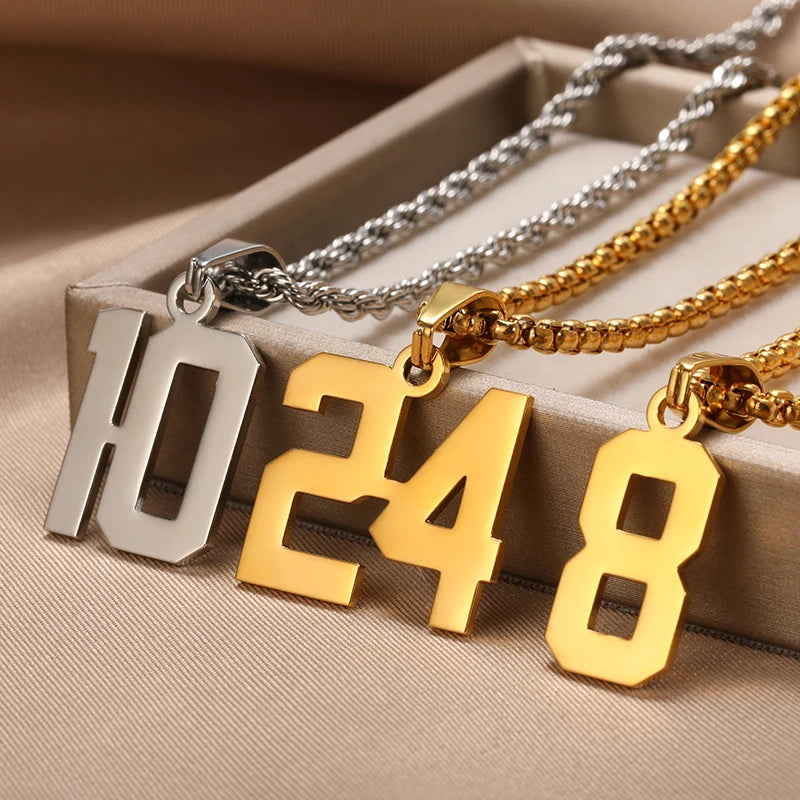 Custom Number Pendant Necklace